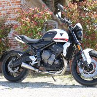 Exhaust compatible with Triumph Trident 660 2021-2024, M3 Titanium Natural, Full system exhaust including removable db killer and catalyst 