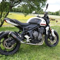 Exhaust compatible with Triumph Trident 660 2021-2024, M3 Black Titanium, Full system exhaust, including removable db killer 
