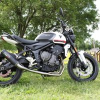 Exhaust compatible with Triumph Trident 660 2021-2024, M3 Black Titanium, Full system exhaust, including removable db killer 