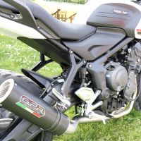 Exhaust compatible with Triumph Trident 660 2021-2024, M3 Black Titanium, Full system exhaust, including removable db killer 