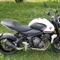Exhaust compatible with Triumph Trident 660 2021-2024, M3 Black Titanium, Full system exhaust, including removable db killer 