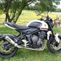 Exhaust compatible with Triumph Trident 660 2021-2024, M3 Titanium Natural, Full system exhaust, including removable db killer 