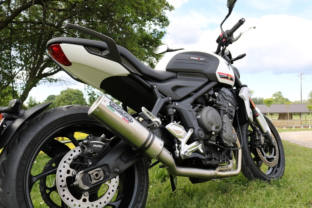 Exhaust compatible with Triumph Trident 660 2021-2024, M3 Titanium Natural, Full system exhaust, including removable db killer 