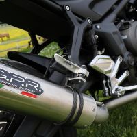 Exhaust compatible with Triumph Trident 660 2021-2024, M3 Titanium Natural, Full system exhaust, including removable db killer 