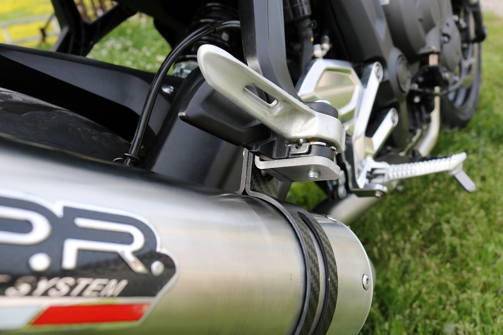 Exhaust compatible with Triumph Trident 660 2021-2024, M3 Titanium Natural, Full system exhaust, including removable db killer 