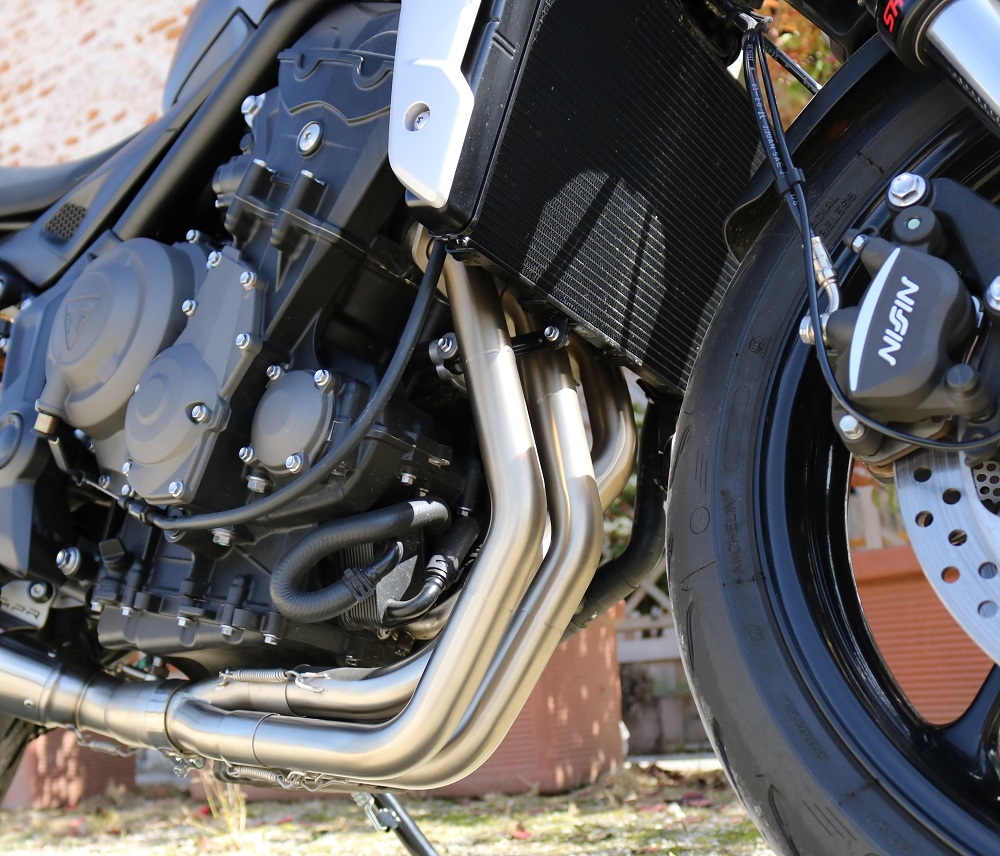 Exhaust compatible with Triumph Trident 660 2021-2024, Deeptone Inox, Full system exhaust, including removable db killer 