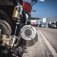 Exhaust compatible with Kawasaki Gpz 500 1988-2003, Ultracone Inox Cafè Racer, Universal silencer, including removable db killer, without link pipe 
