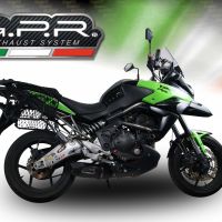Exhaust compatible with Kawasaki Versys 650 2006-2014, Furore Nero, Slip-on exhaust including removable db killer and link pipe 