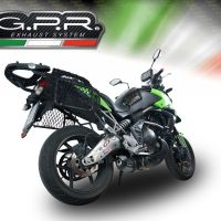Exhaust compatible with Kawasaki Versys 650 2006-2014, Furore Nero, Slip-on exhaust including removable db killer and link pipe 