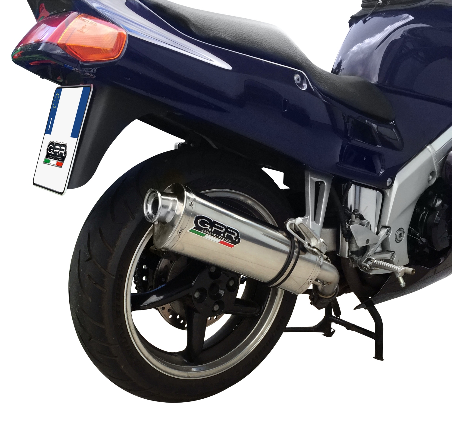 GPR exhaust compatible with Honda VFR750F 1994-1997, Trioval, Slip-on exhaust including removable db killer and link pipe, EPA-compliant 