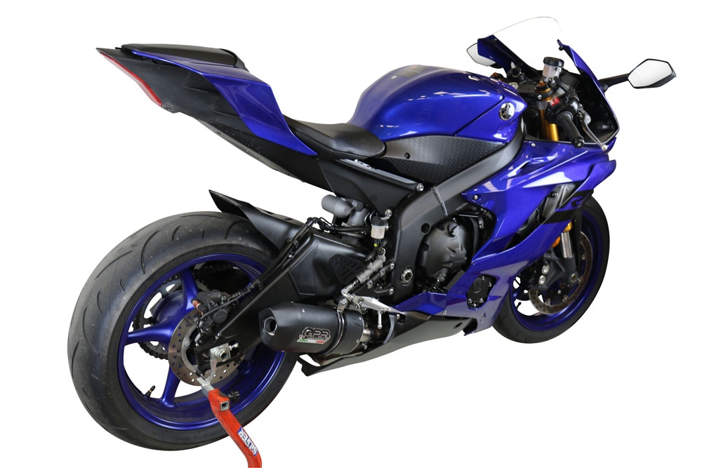 Exhaust compatible with Yamaha Yzf R6 2017-2025, Furore Poppy, Slip-on exhaust including link pipe 