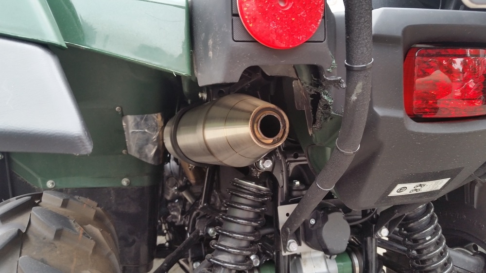 Exhaust compatible with Yamaha Grizzly 550 2007-2024, PENTACROSS INOX, Slip-on exhaust including removable db killer and link pipe, EPA-compliance NOT required 