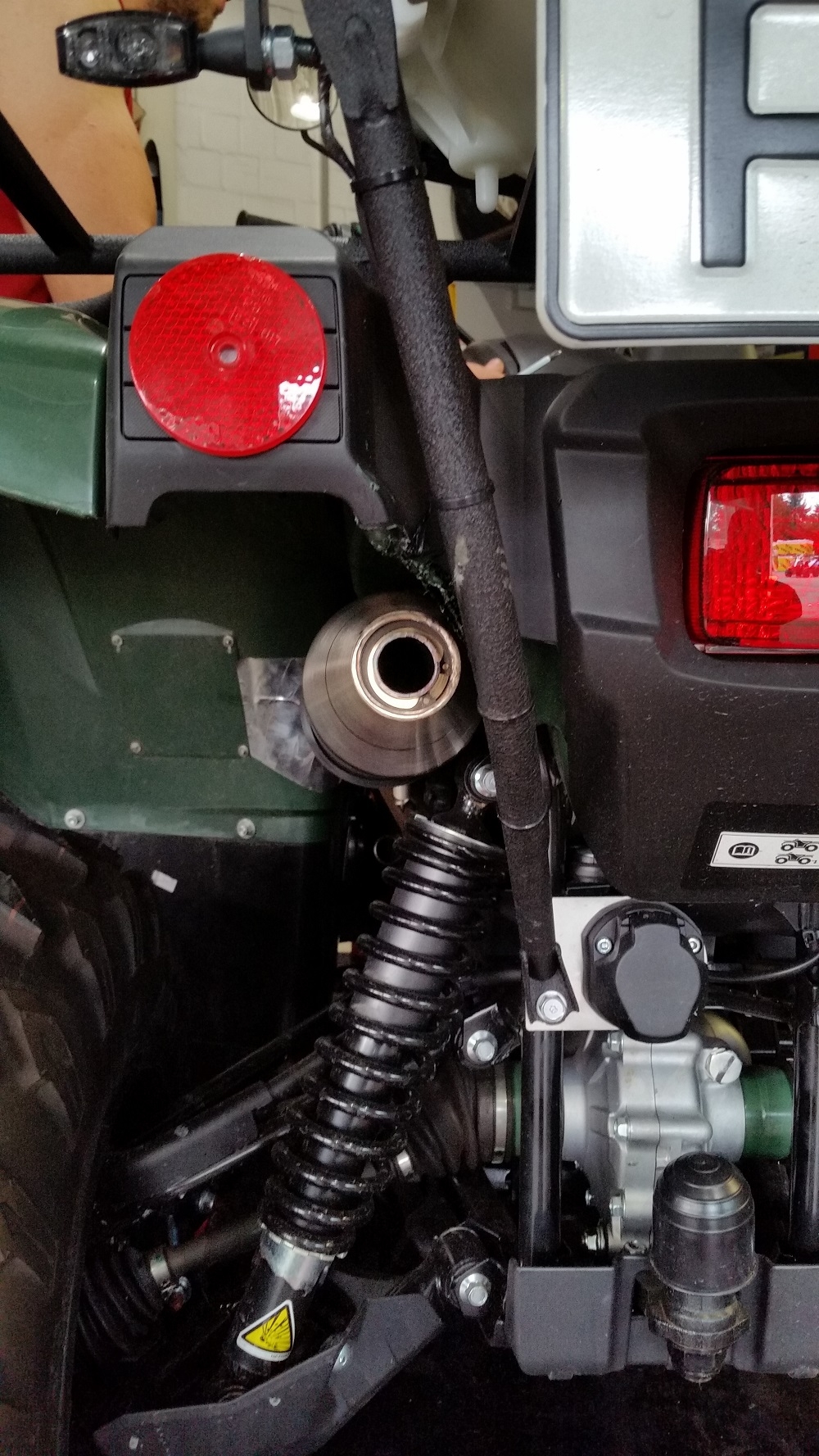 Exhaust compatible with Yamaha Grizzly 550 2007-2024, PENTACROSS INOX, Slip-on exhaust including removable db killer and link pipe, EPA-compliance NOT required 