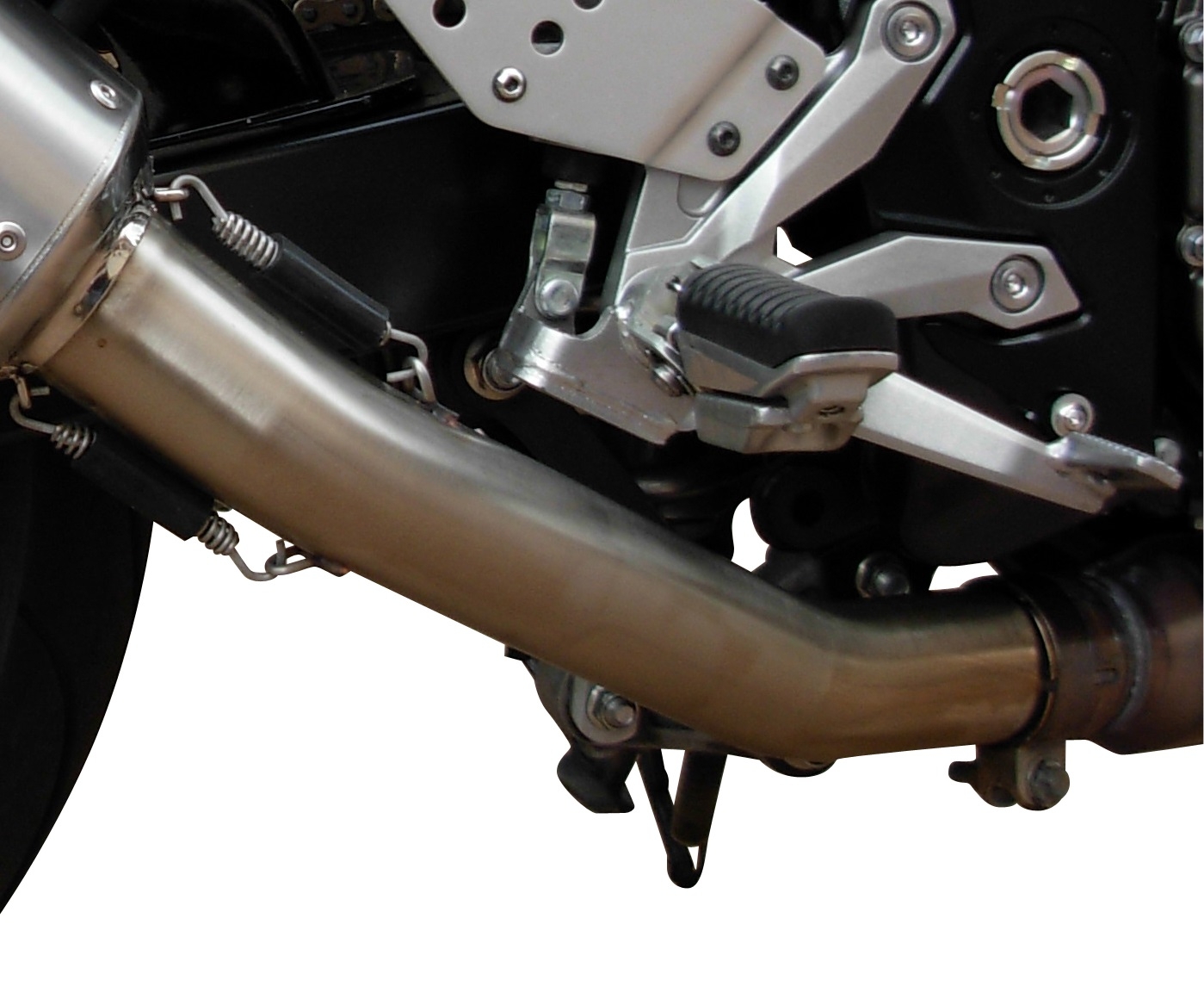 Exhaust compatible with Kawasaki Z-750 S 2004-2006, Satinox , Slip-on exhaust including removable db killer and link pipe 