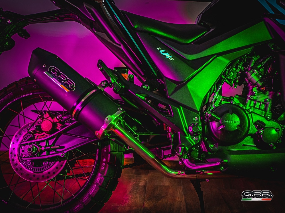 Exhaust compatible with Zontes Zt 125 G1 - U - U1 - Z2 2020-2024, Furore Nero, Full system exhaust, including removable db killer 