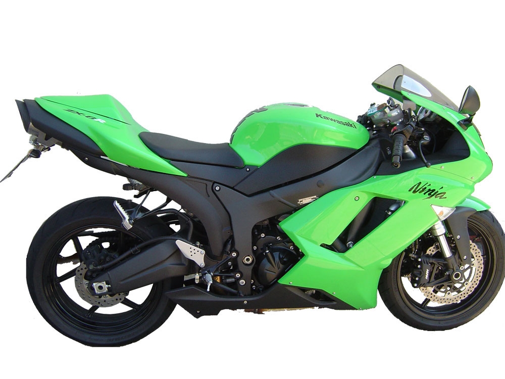 Exhaust compatible with Kawasaki Zx-6R 2005-2006, Tiburon Titanium, Slip-on exhaust including removable db killer and link pipe, EPA-compliant 