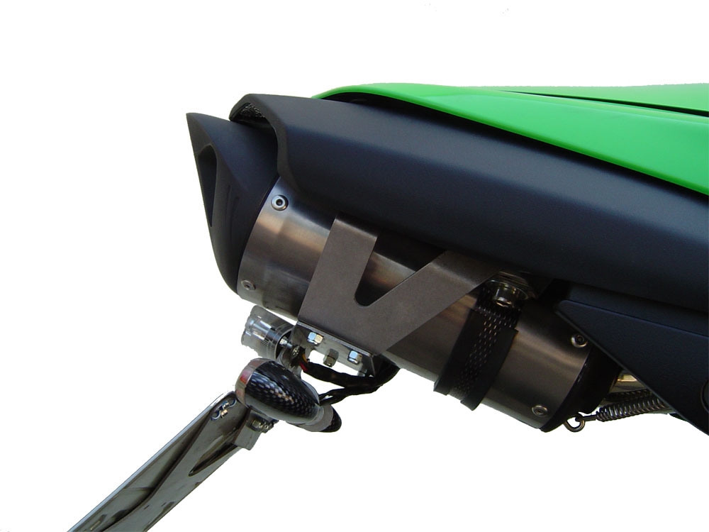 Exhaust compatible with Kawasaki Zx-6R 2005-2006, Tiburon Titanium, Slip-on exhaust including removable db killer and link pipe, EPA-compliant 