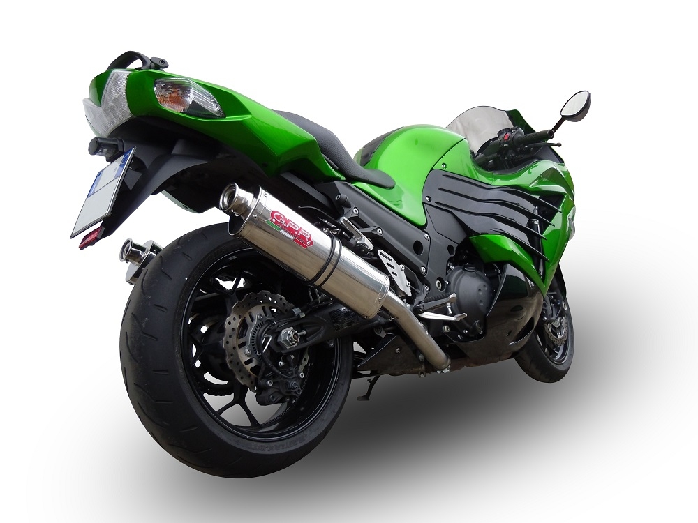 GPR exhaust compatible with Kawasaki ZX-14R 2008-2011, Trioval, Dual slip-on including removable db killers and link pipes, not EPA-compliant 