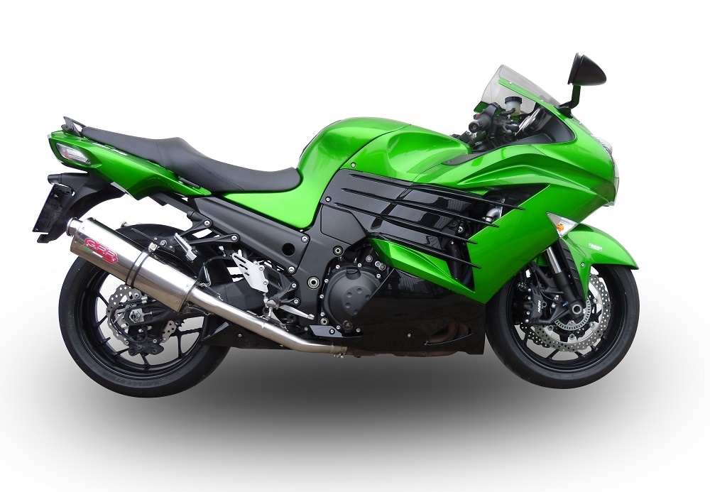 GPR exhaust compatible with Kawasaki ZX-14R 2008-2011, Trioval, Dual slip-on including removable db killers and link pipes, not EPA-compliant 