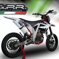 GPR exhaust compatible with  Ajp PR5 2015-2018, Albus Ceramic, Slip-on exhaust including removable db killer and link pipe, EPA-compliant not necessary 