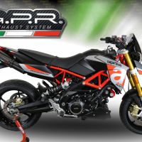 Exhaust compatible with Aprilia Dorsoduro 900 2017-2020, GP Evo4 Poppy, Dual slip-on including removable db killers and link pipes 