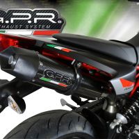 Exhaust compatible with Aprilia Dorsoduro 900 2017-2020, GP Evo4 Poppy, Dual slip-on including removable db killers and link pipes 