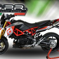 Exhaust compatible with Aprilia Dorsoduro 750 2008-2016, Gpe Ann. titanium, Dual slip-on including removable db killers and link pipes 