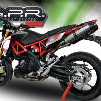 Exhaust compatible with Aprilia Dorsoduro 750 2008-2016, Gpe Ann. titanium, Dual slip-on including removable db killers and link pipes 