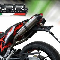 Exhaust compatible with Aprilia Dorsoduro 750 2008-2016, Gpe Ann. titanium, Dual slip-on including removable db killers and link pipes 