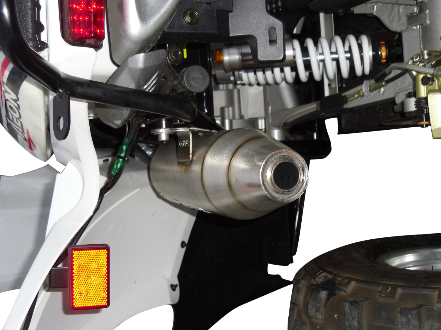 Exhaust compatible with Access Baja 450 2005-2021, Deeptone Atv, Slip-on exhaust including removable db killer and link pipe, EPA-compliance NOT required 
