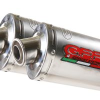 GPR escape compatible con  Honda Fmx 650 2005-2008, Inox Tondo, Par de terminales de escape homologados, con db killer extraíbles y tubos de conexión específicos 