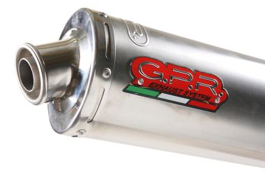 GPR escape compatible con  Hyosung Comet 125 GT - R  2003-2014, Inox Tondo, Silenciador de escape, homologado, montaje con brida específica (bolt-on), con db killer extraíble 