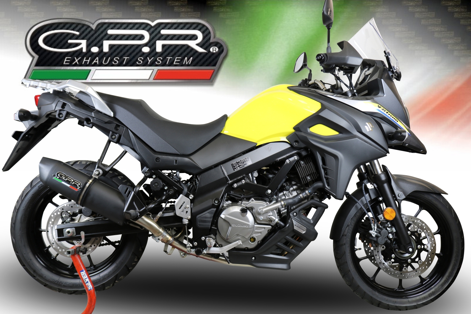 Exhaust compatible with Suzuki V-Strom 650 2021-2025, Furore Evo4 Nero, Mid-Full system exhaust including removable db killer 