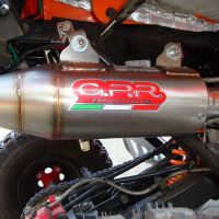Exhaust compatible with Adly 500 Hurricane S 2005-2021, Deeptone Atv, Slip-on exhaust including removable db killer and link pipe, EPA-compliance NOT required 