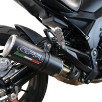 Exhaust compatible with Benelli 502 C 2019-2020, M3 Black Titanium, Slip-on exhaust including removable db killer and link pipe, EPA-compliant 