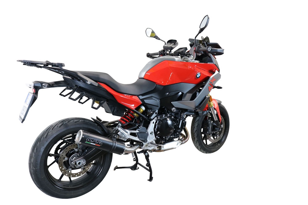 Exhaust compatible with Bmw F900XR F900R 2020-2025, M3 Black Titanium, Slip-on exhaust including removable db killer and link pipe, EPA-compliant 