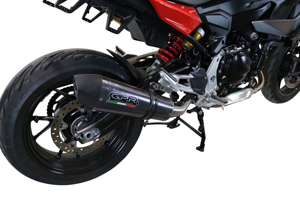 Exhaust compatible with Bmw F900XR F900R 2020-2025, GP Evo4 Poppy, Slip-on exhaust including removable db killer and link pipe 