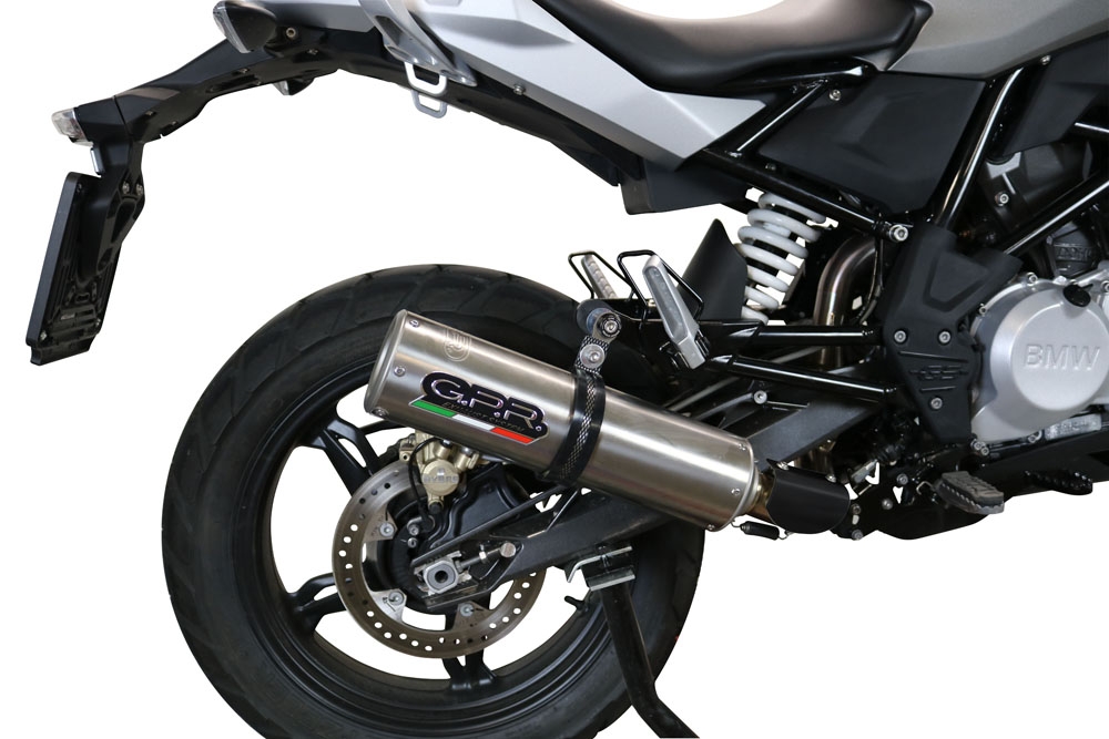 GPR exhaust compatible with Bmw G310GS 2017-2021, M3 Titanium Natural, Full system exhaust including removable db killer and catalyst, EPA-compliant 