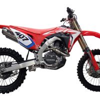 GPR escape compatible con  Honda Crf 450 R-RX 2017-2019, Pentacross Full Titanium, Escape racing, linea completa, doble silenciador con db killer extraible 
