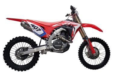 GPR escape compatible con  Honda Crf 250 R 2018-2021, Pentacross Full Titanium, Escape racing, linea completa, doble silenciador con db killer extraible 