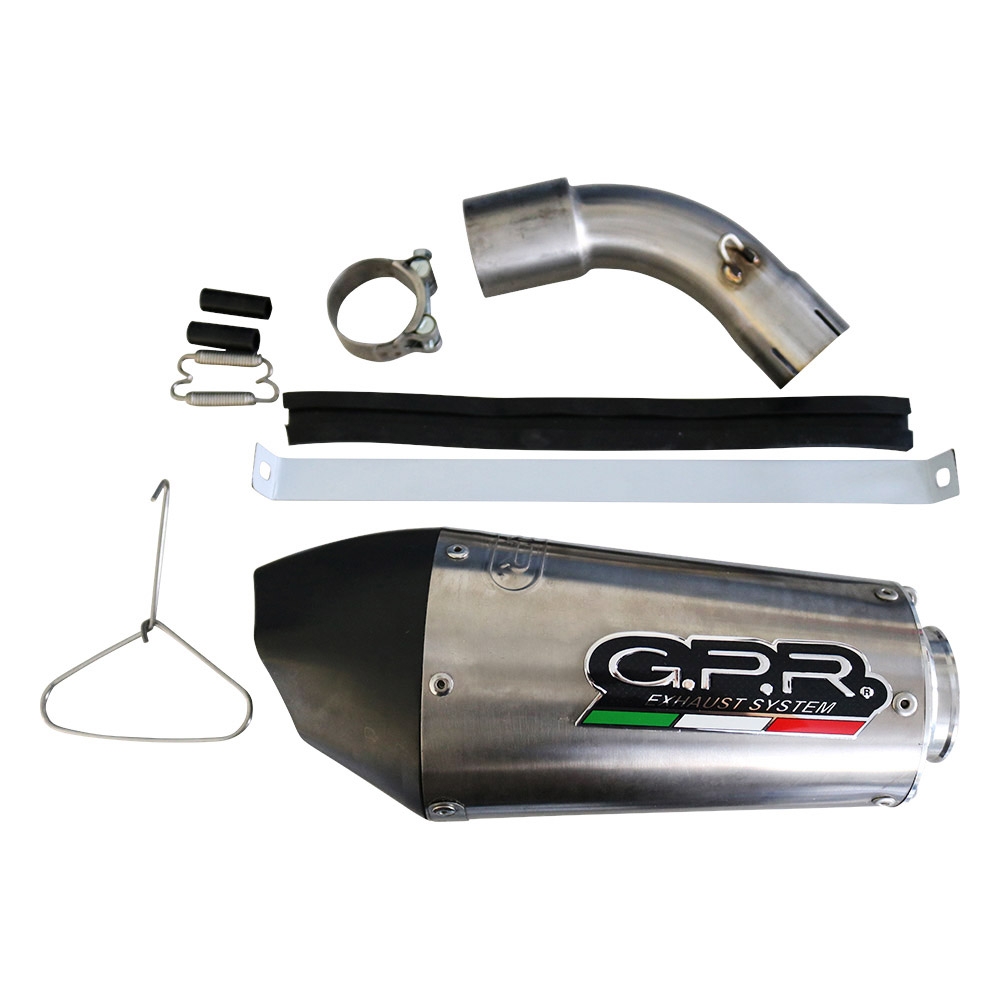 Exhaust compatible with Ktm 390 Adventure Sw 2021-2024, GP Evo4 Titanium, Slip-on exhaust including removable db killer and link pipe 