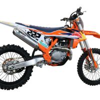 Exhaust compatible with Gas Gas MC 450F 2021-2023, Pentacross Inox, Full system exhaust, including removable db killer/spark arrestor 