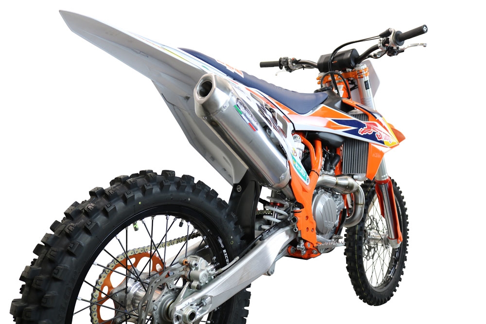 Exhaust compatible with Gas Gas MC 450F 2021-2023, Pentacross Inox, Full system exhaust, including removable db killer/spark arrestor 