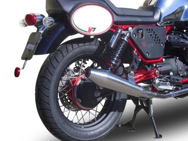GPR escape compatible con  Moto Guzzi V7 (I - II) Racer  2010-2016, Vintacone , Par de terminales de escape homologados, con db killer extraíbles y tubos de conexión específicos 