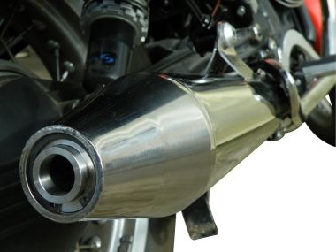 GPR escape compatible con  Moto Guzzi V7 (I - II) - Stone - Special 2012-2016, Vintacone , Par de terminales de escape homologados, con db killer extraíbles y tubos de conexión específicos 