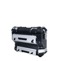 GPR TECH compatible with  Voge 900DSX 2024/2025 e5 GPR TECH Pair of side cases aluminum made with contoured right side, silver color with specific pannier black holder Capacity 38 LT. + 32 LT.