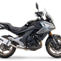 Exhaust compatible with Cf Moto 700 Mt 2023-2024, Albus Ceramic, Slip-on exhaust including link pipe and removable db killer 