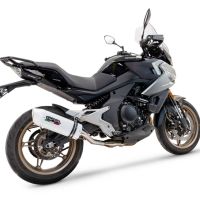 Exhaust compatible with Cf Moto 700 Mt 2023-2024, Albus Ceramic, Slip-on exhaust including link pipe and removable db killer 