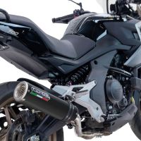 Exhaust compatible with Cf Moto 700 Mt 2023-2024, M3 Black Titanium, Slip-on exhaust including link pipe and removable db killer 