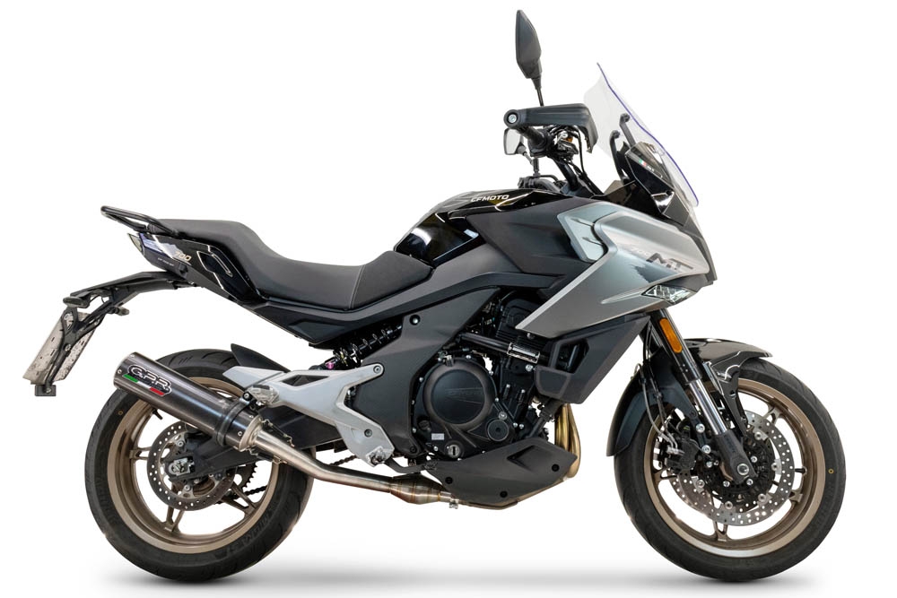 Exhaust compatible with Cf Moto 700 Mt 2023-2024, M3 Poppy , Slip-on exhaust including link pipe and removable db killer 